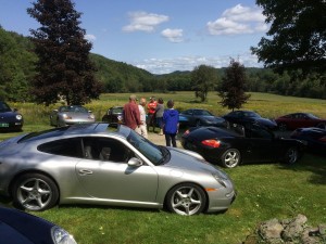 Porsches & a few mems great view 